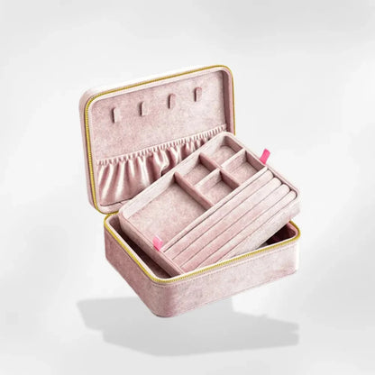 RoyalCoffer® Rose Boîte à bijoux velours rose