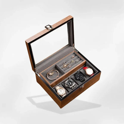RoyalCoffer® Transparent Boîte à montre et bijoux homme