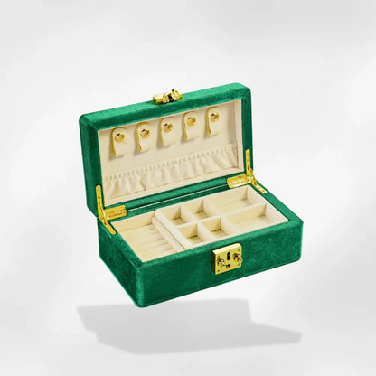 RoyalCoffer® Vert Boîte à bijoux velours côtelé