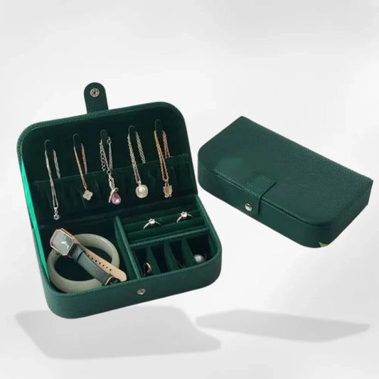RoyalCoffer® Vert Boîte de Voyage Structurée pour Bijoux