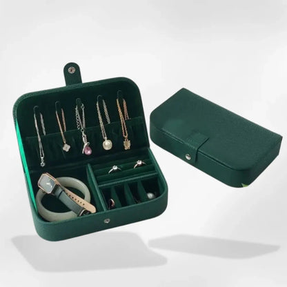 RoyalCoffer® Vert Boîte de Voyage Structurée pour Bijoux