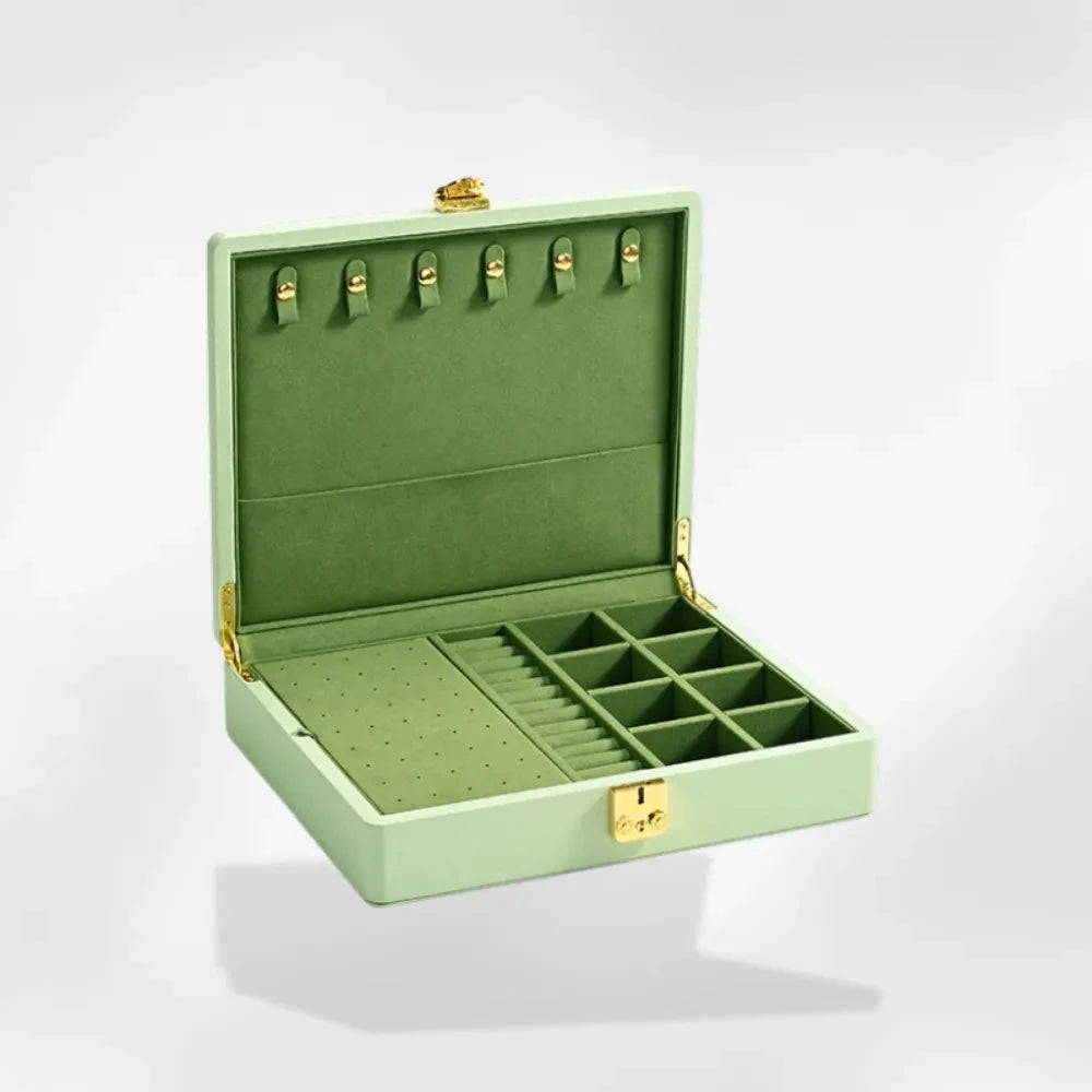 RoyalCoffer® Vert / M Boîte à bijoux avec serrure