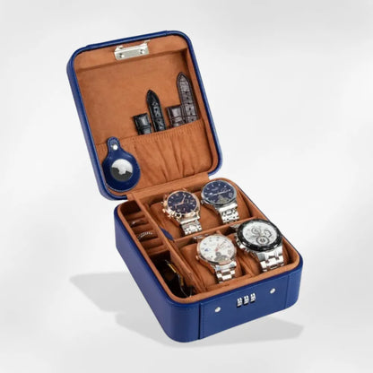 royalcoffer®Coffret Montre Homme Voyage bleu