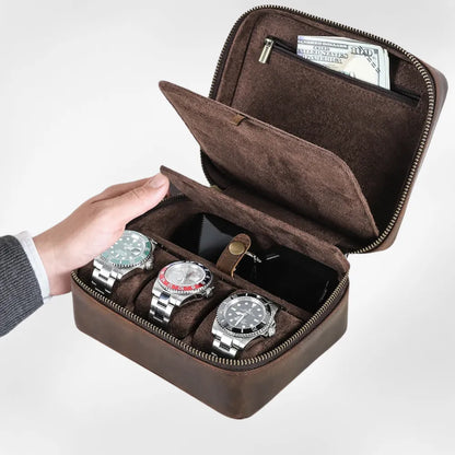 royalcoffer® Rangement Lunette et Montre marron