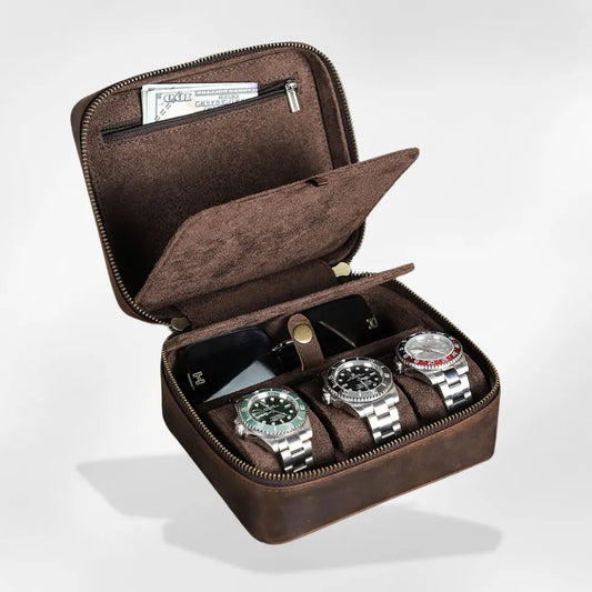 royalcoffer® Rangement Lunette et Montre marron 2